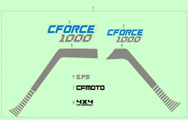 РАСПОЛОЖЕНИЕ СТИКЕРОВ CFORCE (СИНИЙ_ATHENS BLUE) — схема