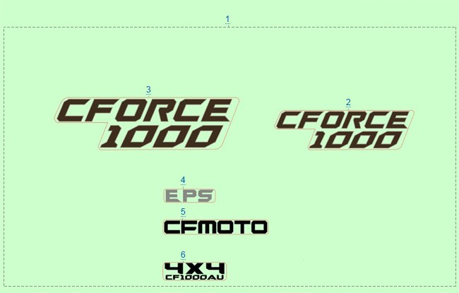 РАСПОЛОЖЕНИЕ СТИКЕРОВ CFORCE (КАМУФЛЯЖ_TRUE TIMBER) — схема