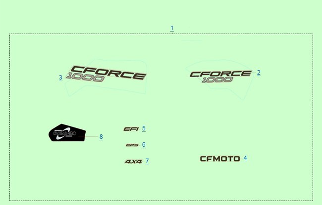 РАСПОЛОЖЕНИЕ СТИКЕРОВ CFORCE (КАМУФЛЯЖ_TRUE TIMBER) 2021 — схема