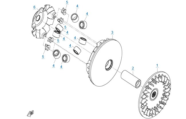 ВЕДУЩИЙ ШКИВ ВАРИАТОРА — схема