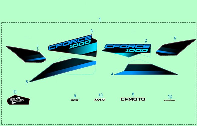 РАСПОЛОЖЕНИЕ СТИКЕРОВ (СИНИЙ  NEW ROYAL BLUE) 2022 — схема